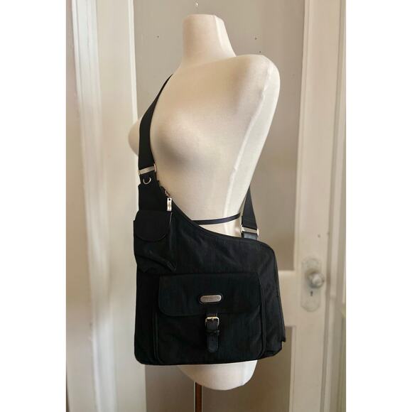 BAGGALLINI Black Slim Nylon Crossbody Bag - Picture 2 of 15